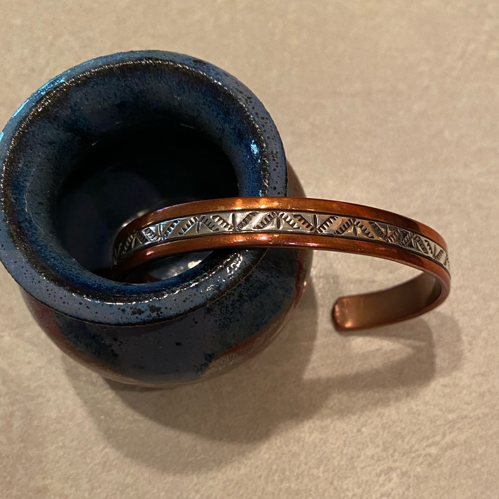 Canoncito Band Of Navajos Copper Sterling Silver Bracelet